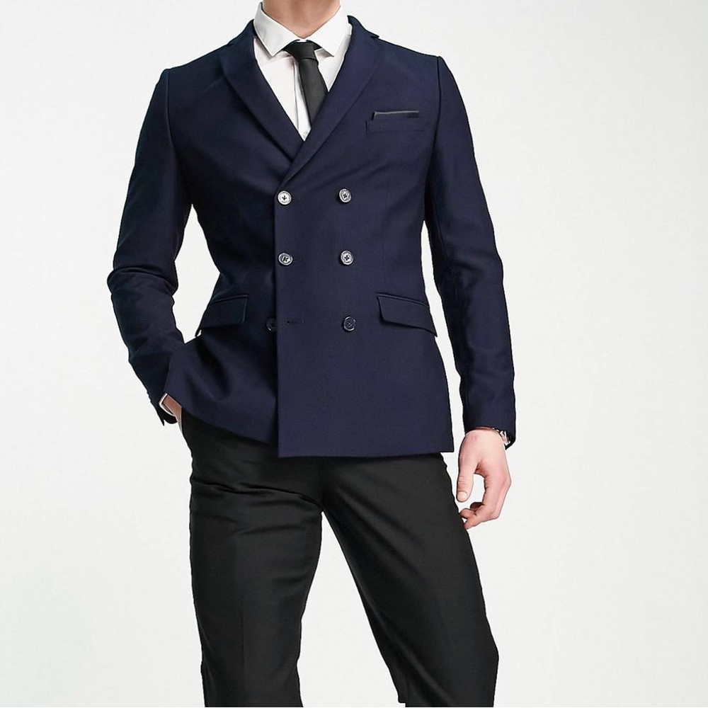 French Connection, Double Breasted Blazer, navy blue 42R